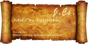 Juhász Csinszka névjegykártya